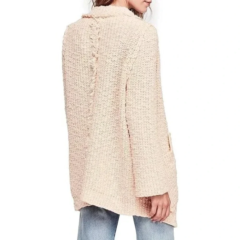 Free People Waterfront Peach Cardigan Sweater - size Medium - retail‎ $168